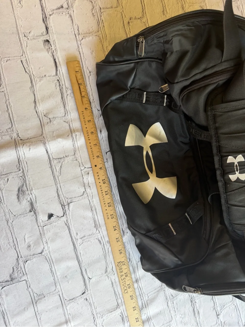 Under Armour Logo Duffel Bag Gym Work Travel Storm Black Sports Overnight